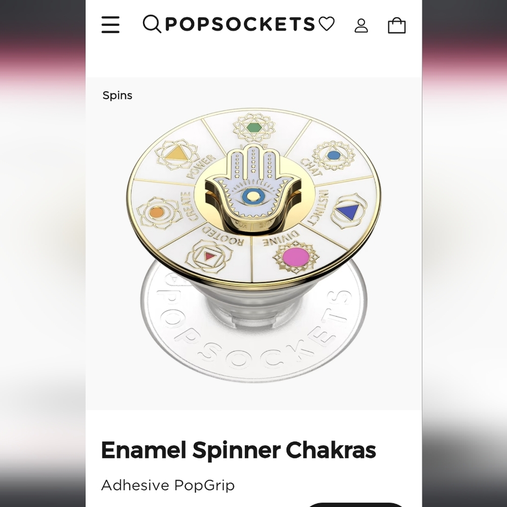 PopSockets Enamel Spinner Chakras PopGrip